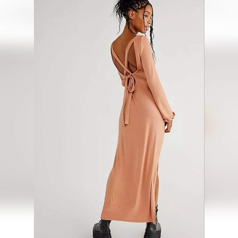 Free People Beach Luna Midi Dress Color Neutral Size XS
